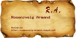 Rosenzveig Armand névjegykártya